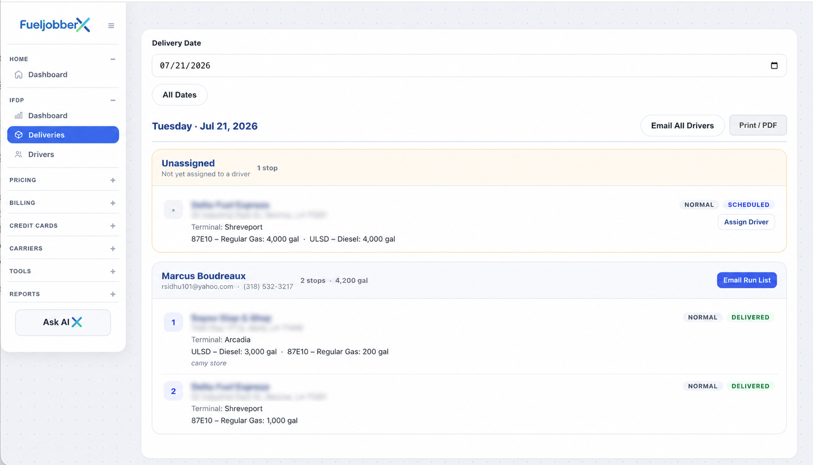 IFDP delivery management