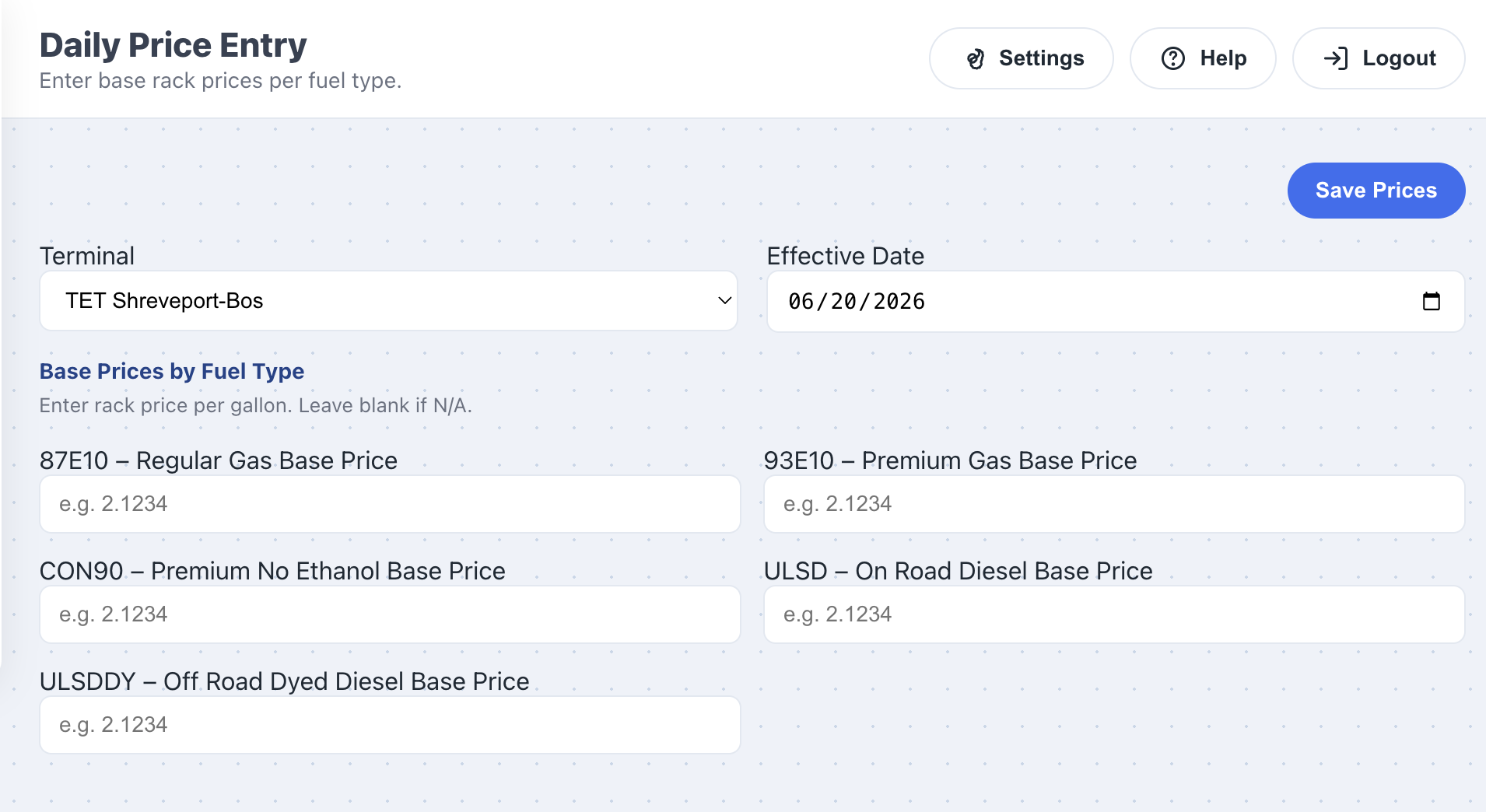 Daily pricing page