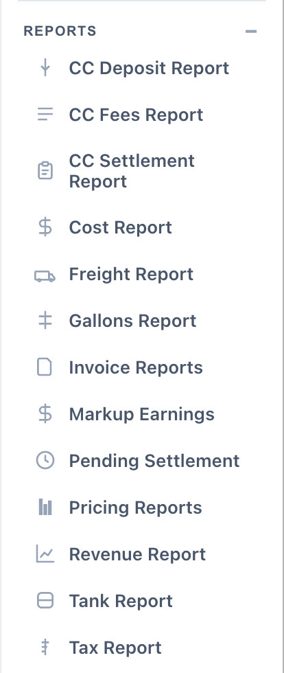 FuelJobberX Reports